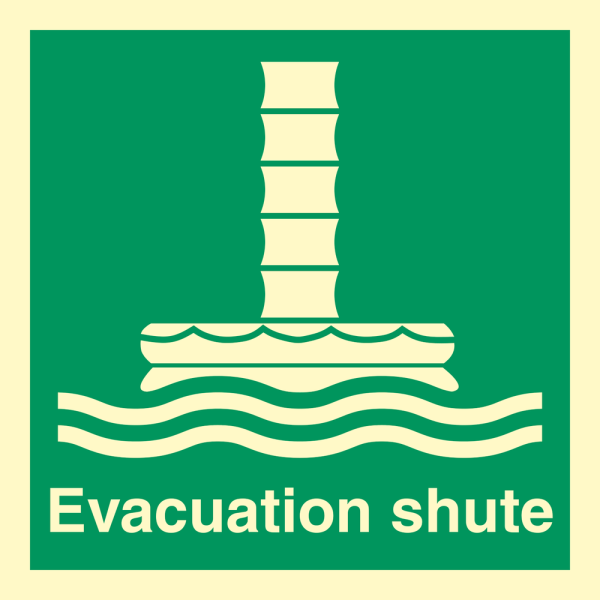 IMO sign - Evacuation chute 