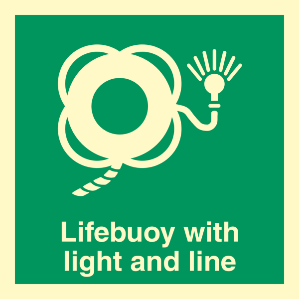 IMO sign - Lifebuoy with light and line