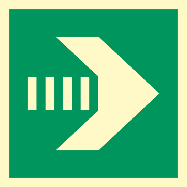 Horizontal/vertical arrow secondary escape route - IMO Emergency sign - IMPA 334454
