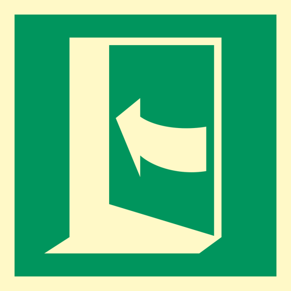 Push door on the left-hand side to open - IMO sign