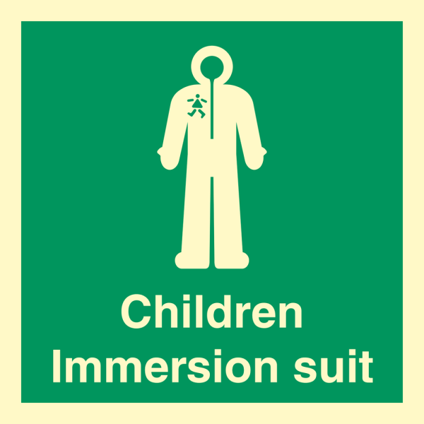 IMO-skylt - Children Immersion suit