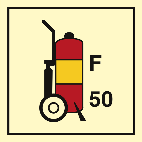 Wheeled fire extinguisher Foam 45 L - IMO Fire Control sign