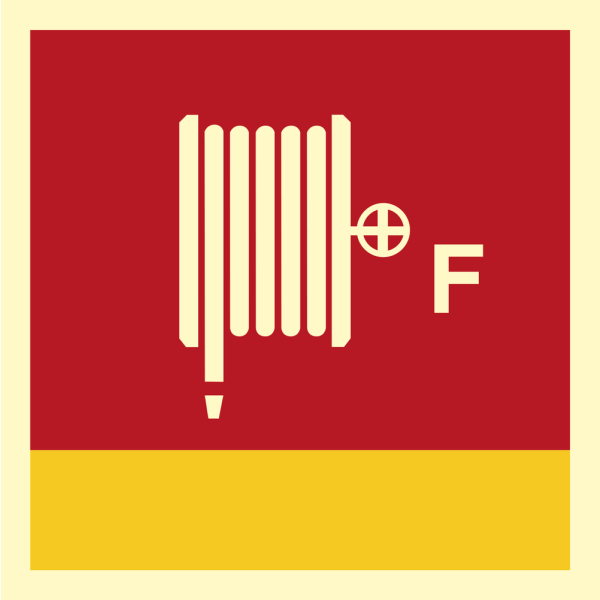 Fire hose and nozzle Foam - IMO Fire Control sign - IMPA 336844