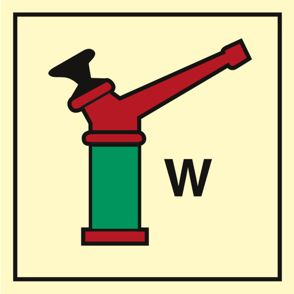 Water monitor - IMO Fire Control sign - IMPA 336843