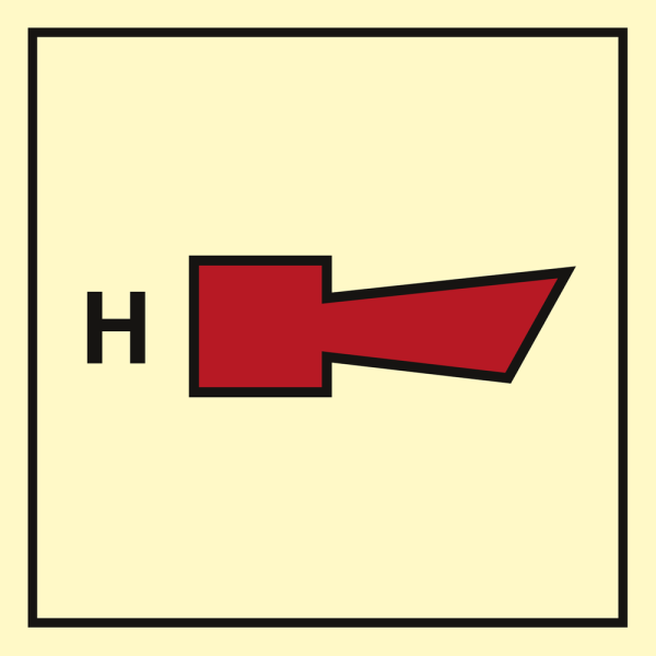 Halon nozzle - IMO Fire Control sign - IMPA 336012
