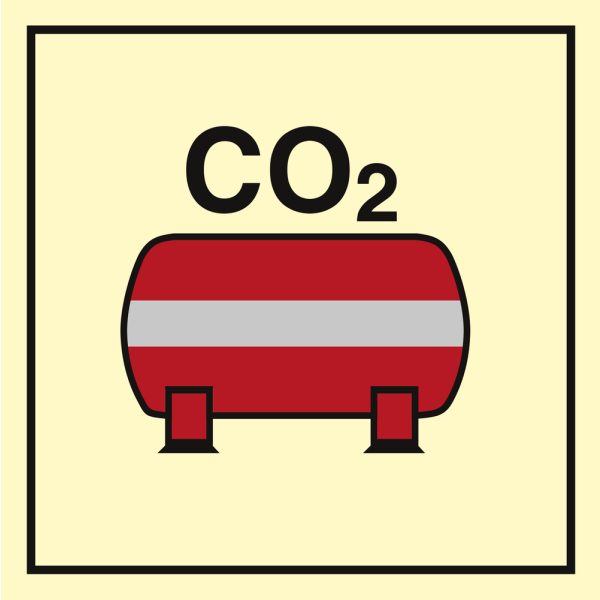 Fixed CO2 fire extinguishing installation - IMO Fire Control sign - IMPA 336820