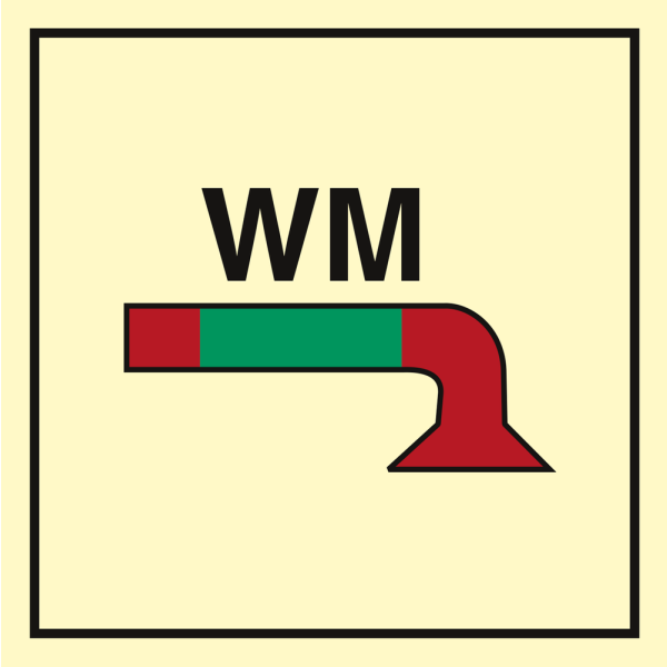 Space protected by water mist - IMO Fire Control sign