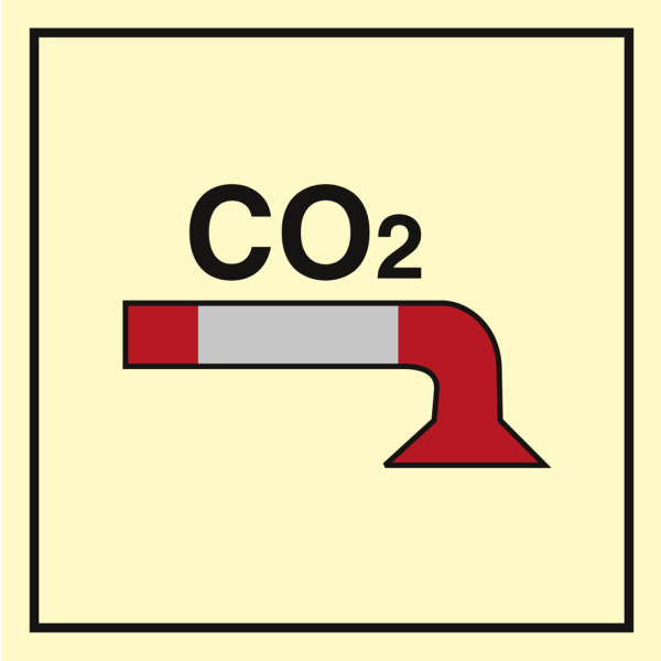 Space protected by CO2 - IMO Fire Control sign
