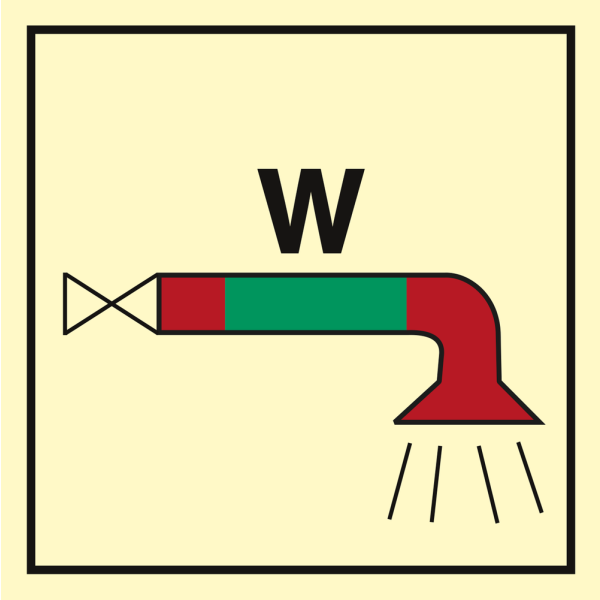 Water fog valve - IMO Fire Control sign