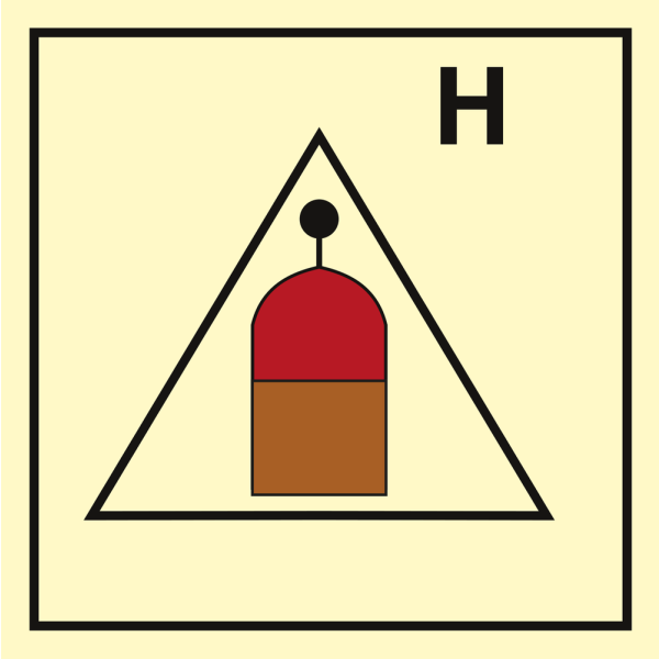 Fire control sign - Remote release station Halon
