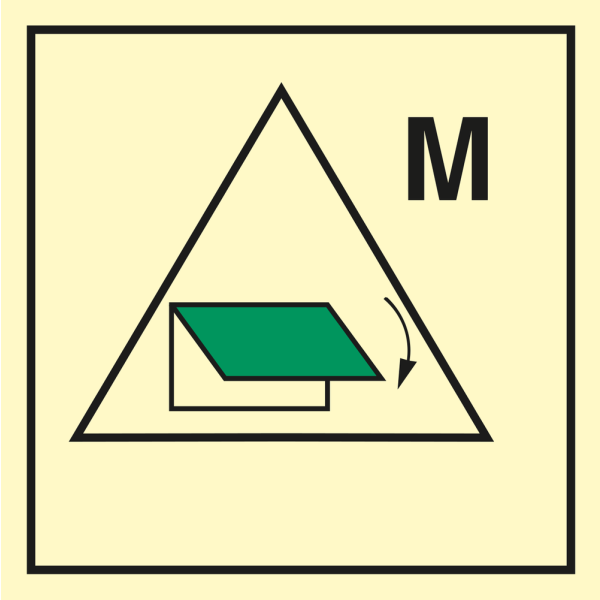 Fire control sign - Remote control for closing device for machinery spaces