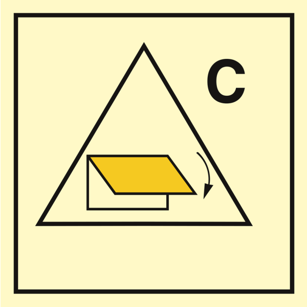 Fire control sign - Remote control for closing device for cargo spaces