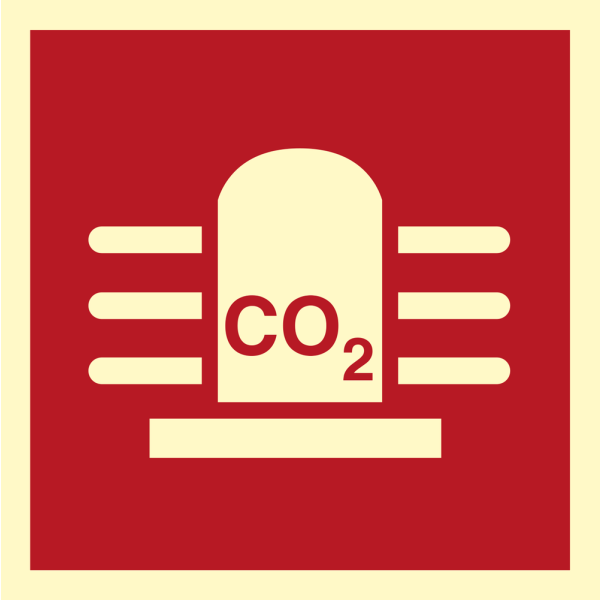 CO2 with rotating light - IMO Fire Control sign