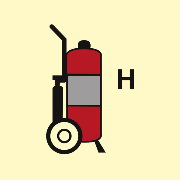 Wheeled fire extinguisher Halon - IMO Fire Control sign - IMPA 336853