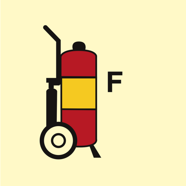 Wheeled fire extinguisher Foam - IMO Fire Control sign - IMPA 336854