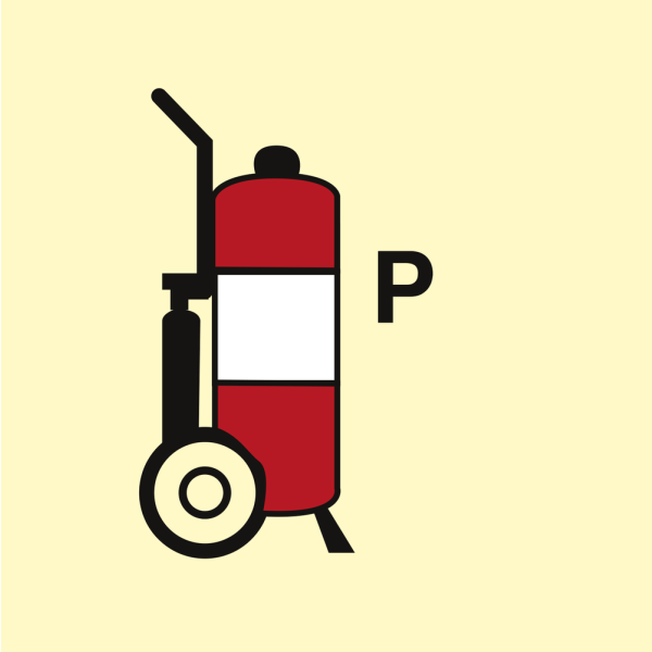 Wheeled fire extinguisher Powder - IMO Fire Control sign - IMPA 336855