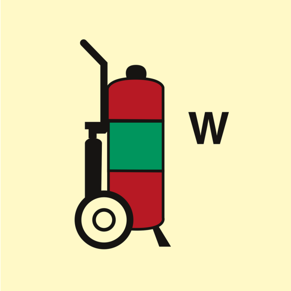 Fire control sign - Wheeled fire extinguisher Halon