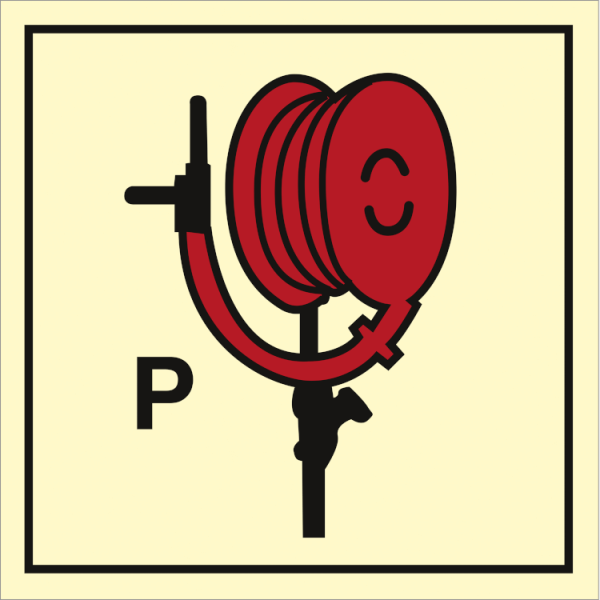 Powder hose and handgun - IMO Fire Control sign - IMPA 336053