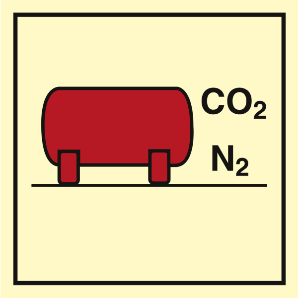 Fire control sign - CO2/ nitrogen bulk installation 