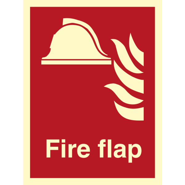 Fire flap - IMO Fire sign