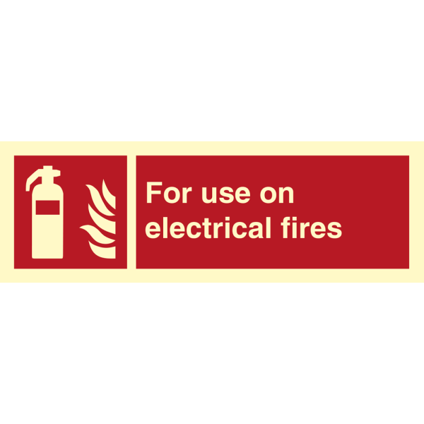 For use on electrical fires - IMO Fire sign - IMPA 336165