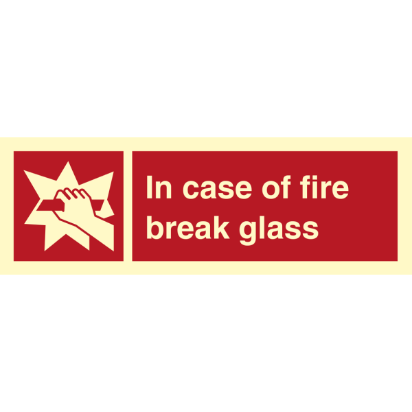 In case of fire break glass - IMO Fire sign