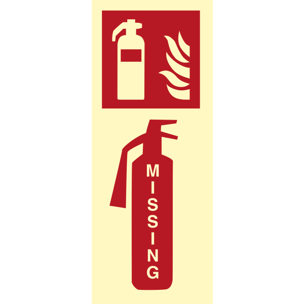 Missing extinguisher - IMO Fire sign - IMPA 336301