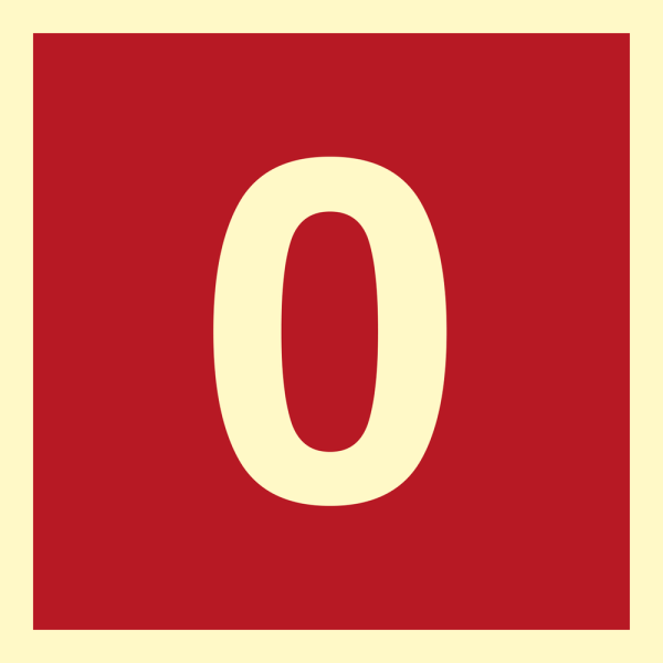 Number 0 - IMO Fire sign - IMPA 336250