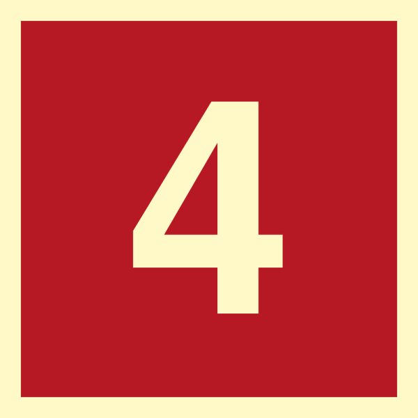 Number 4 - IMO Fire sign - IMPA 336254
