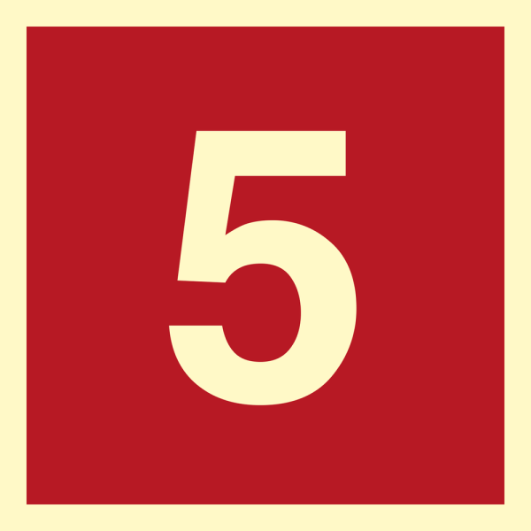 Number 5 - IMO Fire sign - IMPA 336255