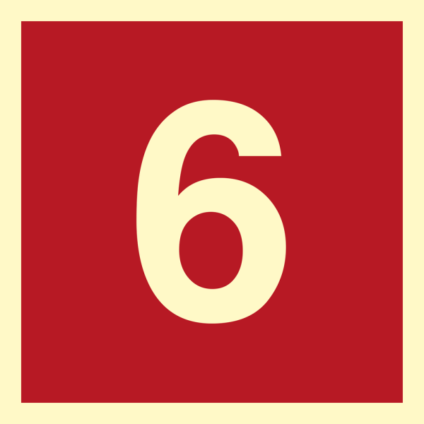 Number 6 - IMO Fire sign - IMPA 336256