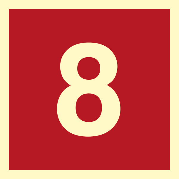 Number 8 - IMO Fire sign - IMPA 336258