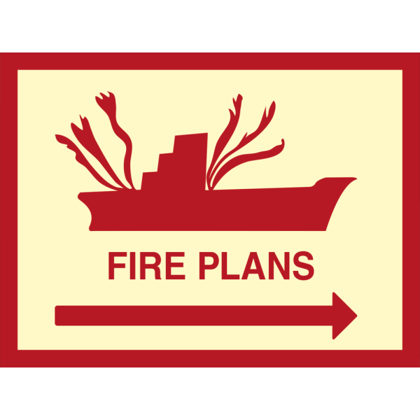 Fire plan arrow right - IMO Fire sign - IMPA 336094