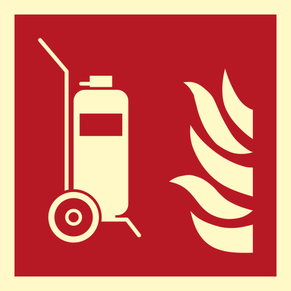 Fire sign - Wheeled fire extinguisher