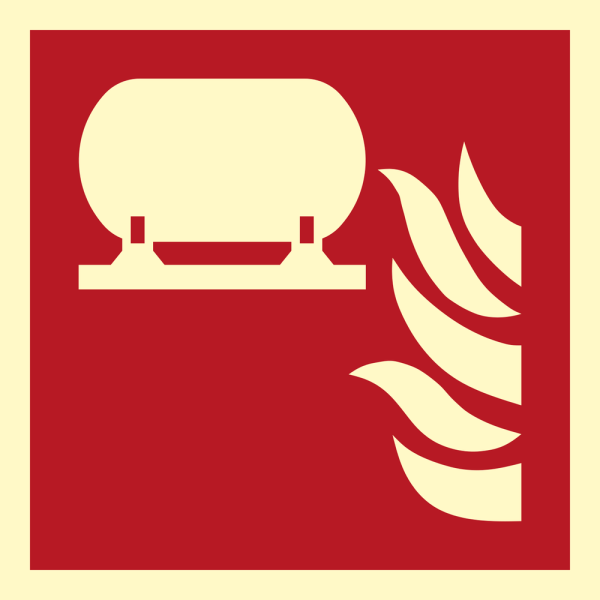 Fixed fire extinguisher installation - IMO Fire sign