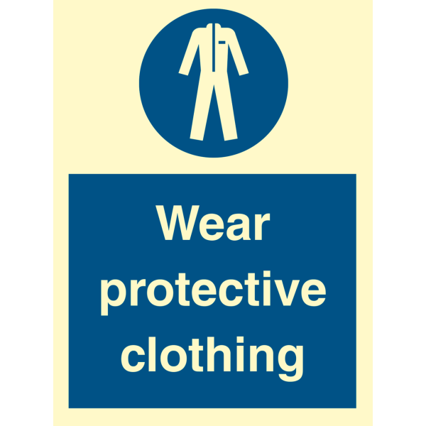 Wear protective clothing - IMO Mandatory sign - IMPA 335726