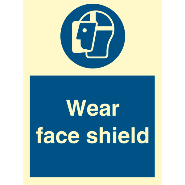 Wear face shield - IMO Mandatory sign - IMPA 335716
