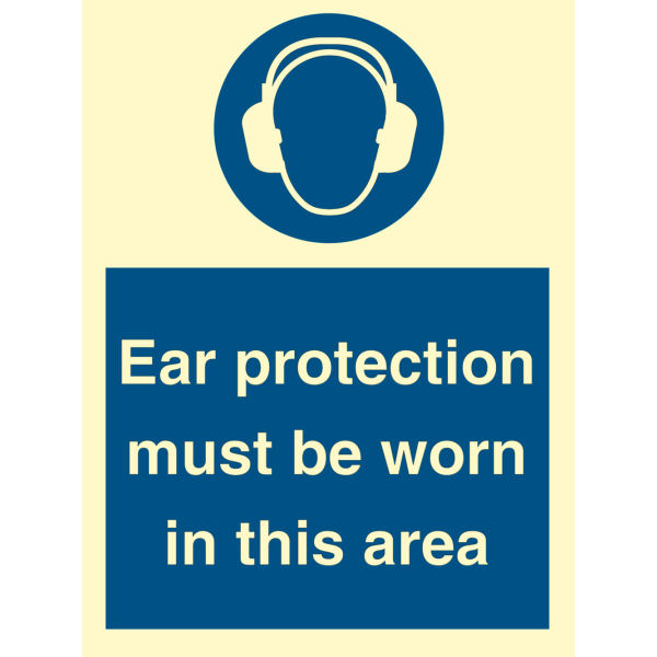 Ear protection must be worn - IMO Mandatory sign - IMPA 335721