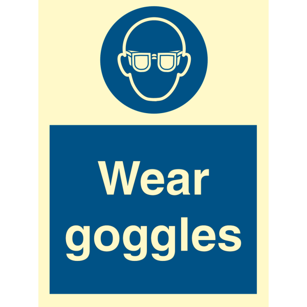 Wear goggles - IMO Mandatory sign - IMPA 335715