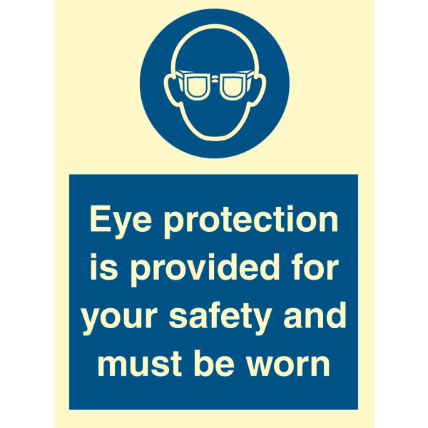 Eye protection is provided for - IMO Mandatory sign - IMPA 335730