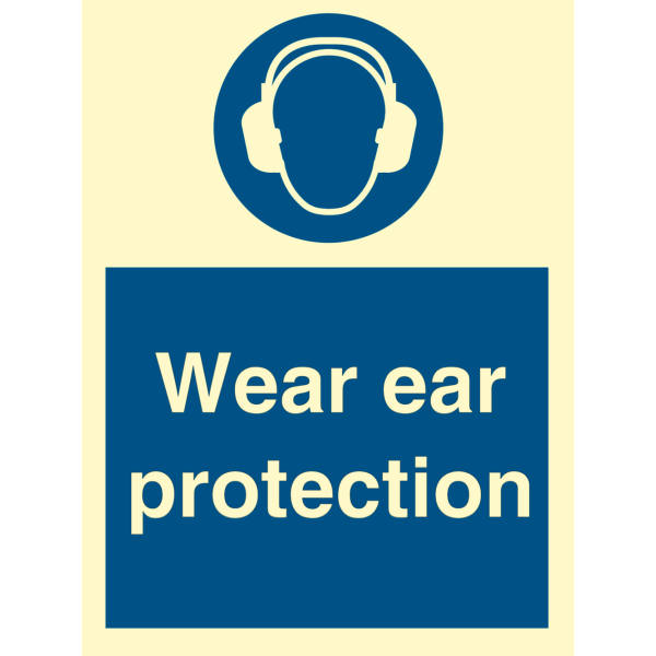 Wear ear protection - IMO Mandatory sign - IMPA 335722