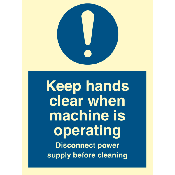 Keep hands clear when machine is operating - IMO Mandatory sign - IMPA 335761