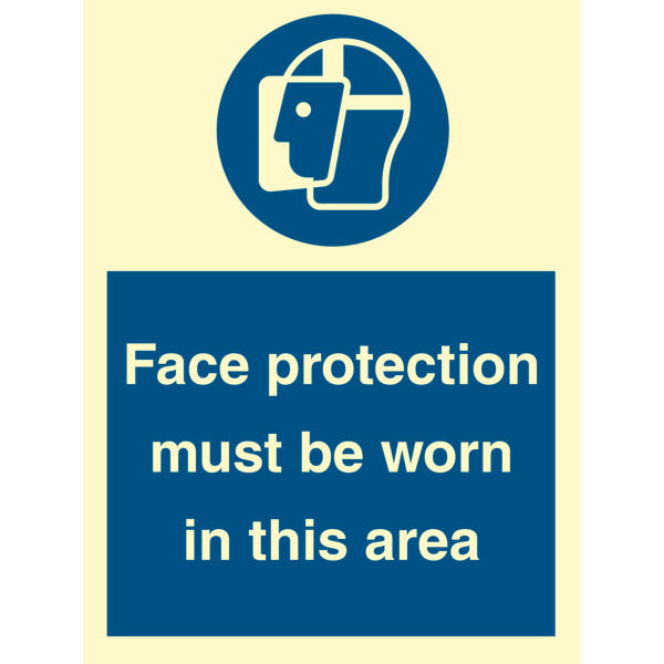 Face protection must be worn in this area - IMO Mandatory sign - IMPA 335732