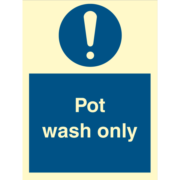 Pot wash only - IMO Mandatory sign - IMPA 335779
