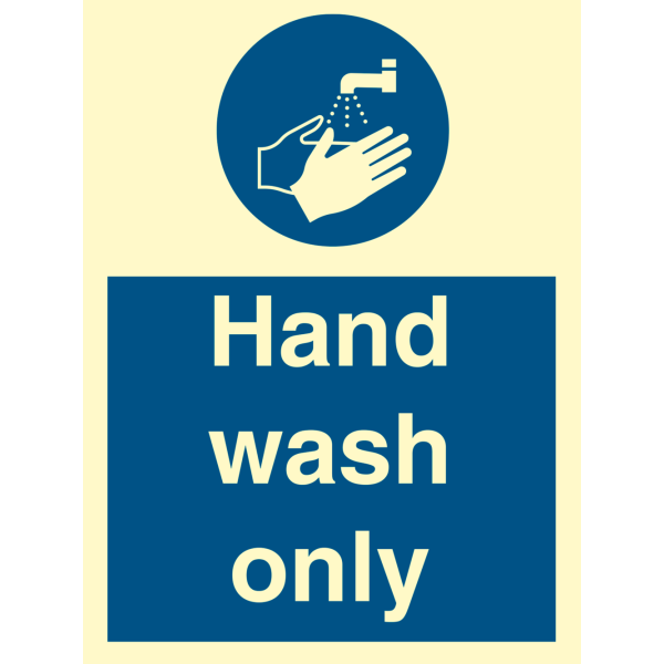 Hand wash only - IMO Mandatory sign - IMPA 335737
