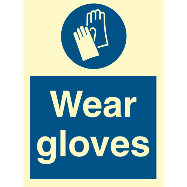 Wear gloves - IMO Mandatory sign - IMPA 335724