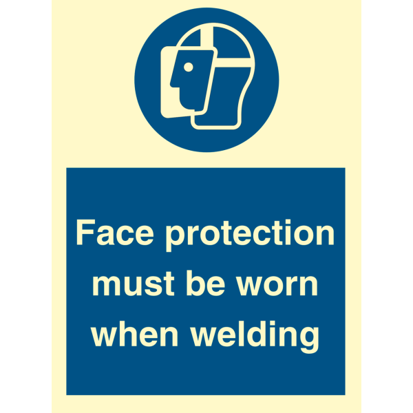 Face protection must be worn when welding - IMO Mandatory sign - IMPA 335735