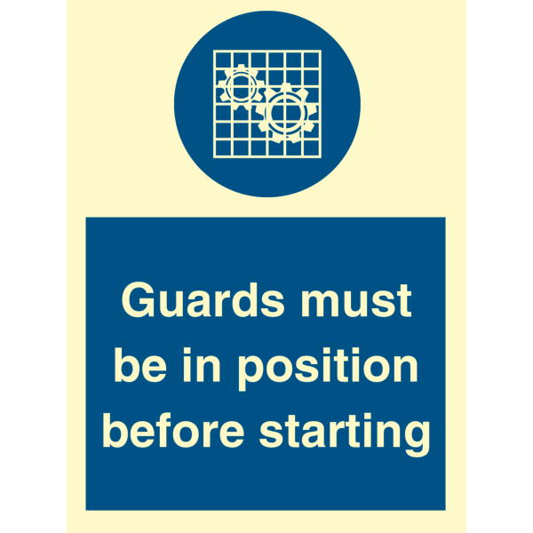 Guards must be in position.. - IMO Mandatory sign - IMPA 335729