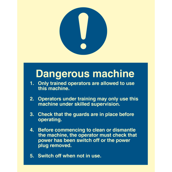 Dangerous Machine - IMO Mandatory sign - IMPA 335757