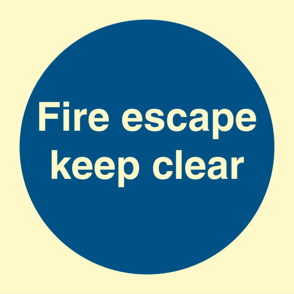 Fire escape keep clear - IMO Mandatory sign - IMPA 335811